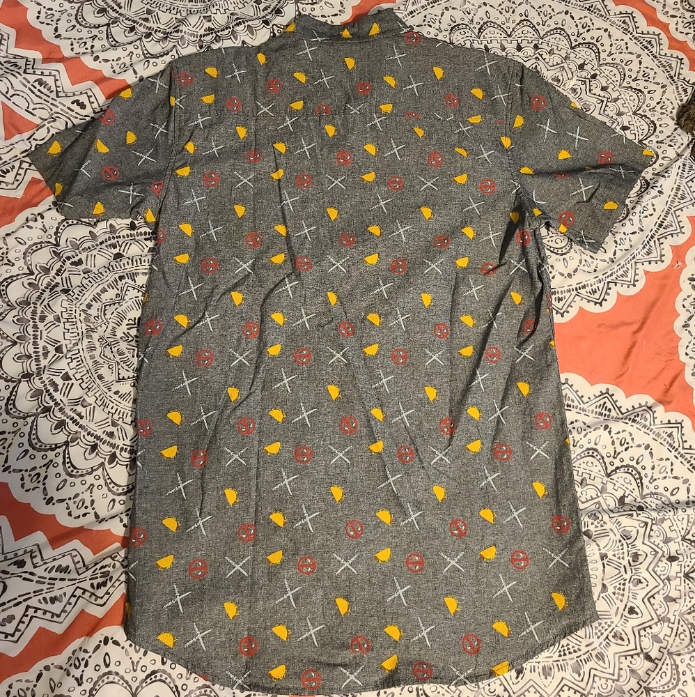 Men's Marvel Deadpool Button Up - image 2